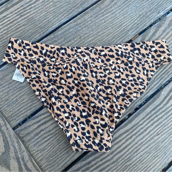 NWT aerie large cheetah print bikini bottom swimsuit brown black - Picture 4 of 5